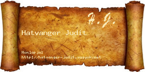 Hatvanger Judit névjegykártya